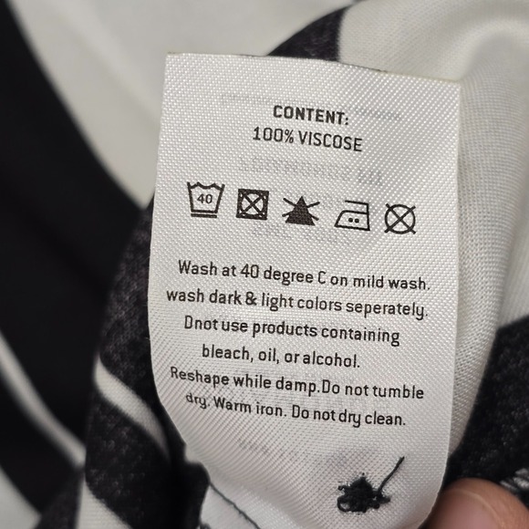 7Diamonds Shirt Men Small Black White‎  All Shook Up Vertical Stripe Rockabilly - Picture 6 of 9